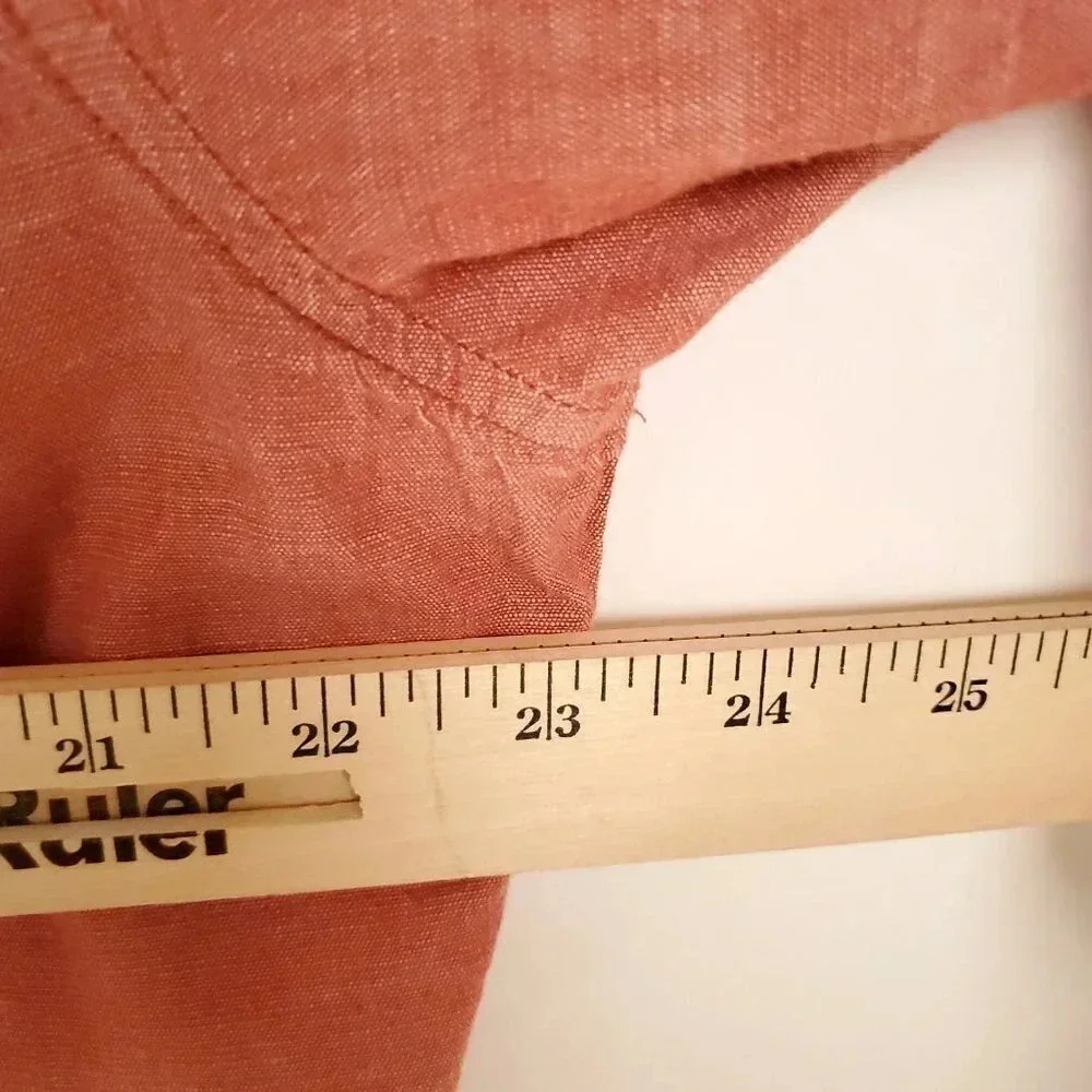 Carhartt Men's Shirt Large Solid Burnt Orange Button Down Pockets Short Sleeve - Picture 11 of 12